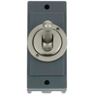 Click Scolmore Pearl Nickel 10AX 2 Way Toggle Switch Module