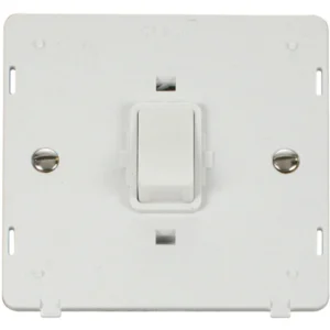 Click Scolmore Polar White 20A Double Pole Plate Switch Polar White Insert