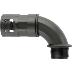 Flexicon Connector Straight Fixed External Thread M20 Black