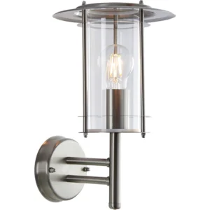 Saxby Wall Light E27 IP44 60W 240V Stainless Steel