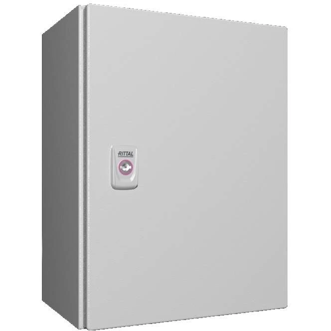 Newlec Enclosure Weatherproof RAL7035 400 x 300 x 210mm IP66 Light Grey Steel C/W Backplate - Image 2