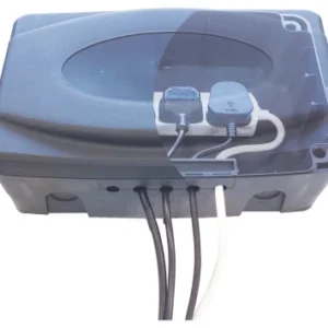 Niglon Enclosure Weatherproof Box 4 Gang Socket Grey IP55