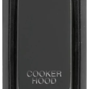 Click Scolmore Cooker Hood Laser Etched Legend Black Frame 20AX Black Nickel Double Pole Switch Module