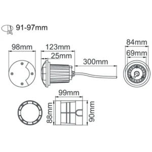 KSR Lighting Luminaire Ground/Wall Eyelid LED 4000K 5W Antrhacite