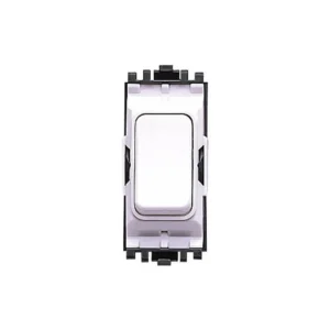 MK Electric Grid Switch 2 Way SP Push 10A Lustrous Black Black Inserts