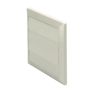 National Ventilation Wall Outlet 4 Gravity Flaps-Round Spigot 125mm White