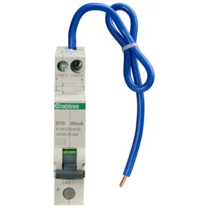 Crabtree 10A 30mA SPswN B Curve 6kA Type A Miniature AFDD RCBO