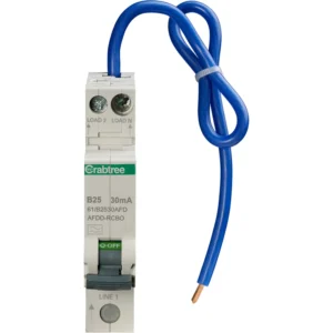 Crabtree 25A 30mA SPswN B Curve 6kA Type A Miniature AFDD RCBO