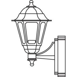 ASD Lantern Coach LED Premium Opal PIR 8W 273X417mm Black IP44