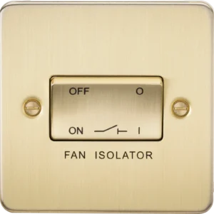 Knightsbridge MLA Flat Plate 10AX 3 Pole Fan Isolator Switch - Brushed Brass