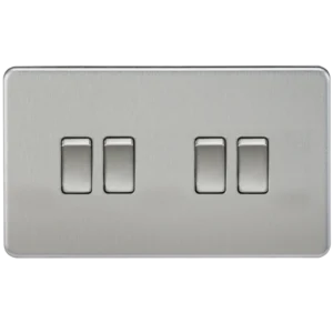 Knightsbridge MLA Screwless 10AX 4G 2-Way Switch - Brushed Chrome