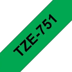 Brother Tape Labelling TZE Laminated 24mmx8m Black on Green