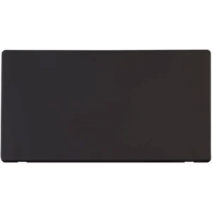 Click Scolmore Definity Matt Black Screwless 2 Gang Blank Cover Plate