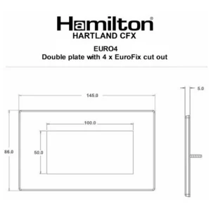 Hamilton Front Plate Single 4 Eurofix Aperture +Grid 86X145mm Richmond Bron