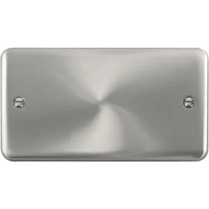 Click Scolmore Blanking Plate 2 Gang Satin Chrome Black&White Gasket