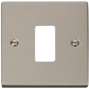 Click Scolmore Victorian Pearl Nickel 1 Gang GridPro Frontplate