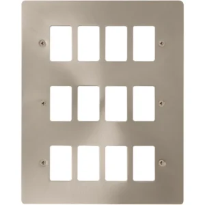 Click Scolmore Front Plate Define 12 Gang Brushed Stainless
