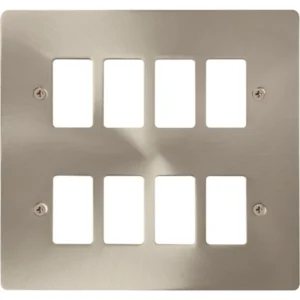 Click Scolmore Front Plate Define 8 Gang Brushed Stainless