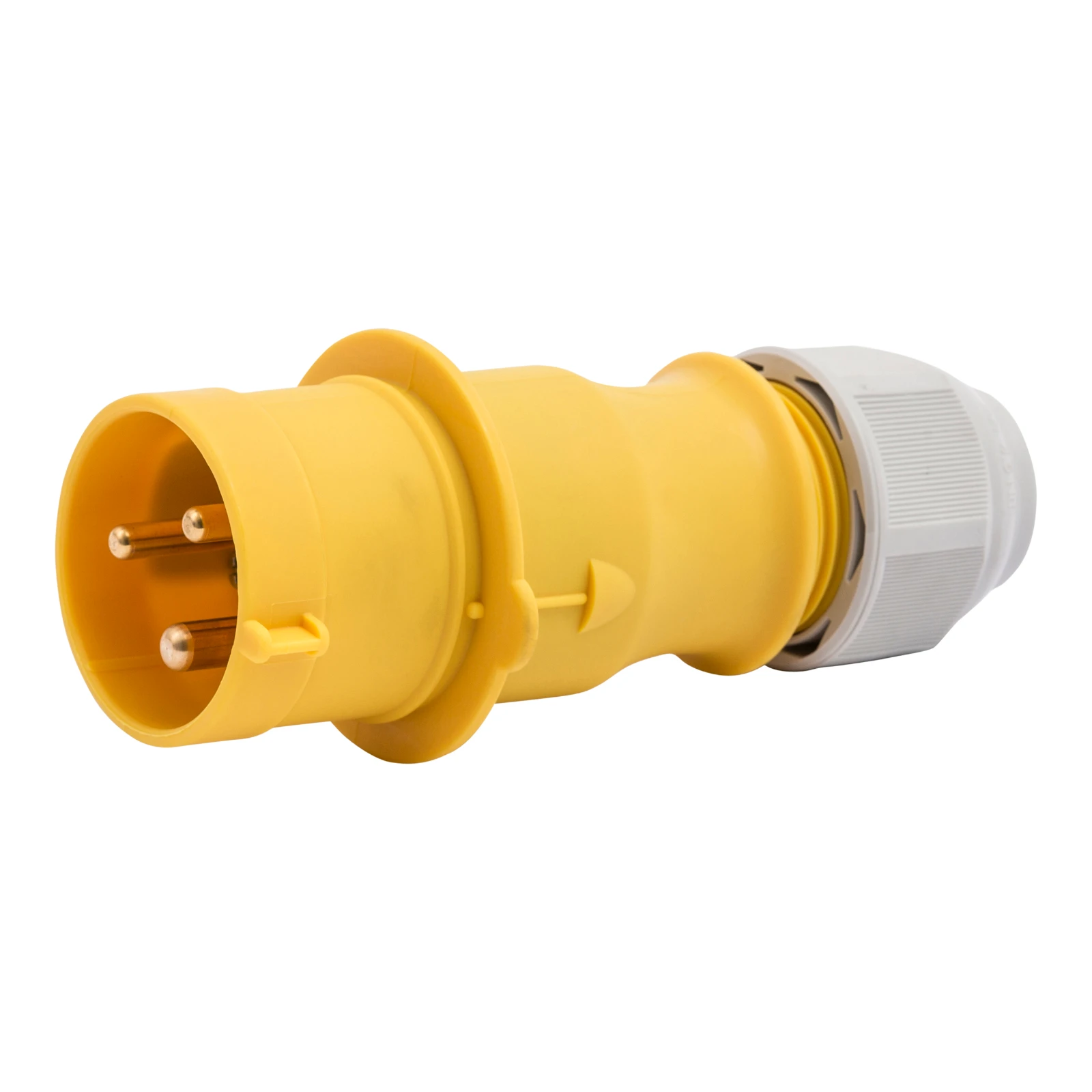 Newlec Industrial Power Plug Male Screw 2P+E 32A 110V IP44 Yellow - Image 2