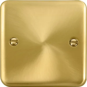 Click Scolmore Blanking Plate 1 Gang Satin Brass Black&White Gasket