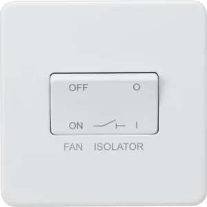 Knightsbridge MLA Screwless 10AX 3 pole fan isolator switch - Matt white