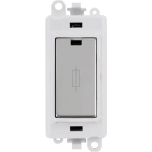 Click Scolmore Polar White Frame 13A Polished Chrome Fused Connection Module