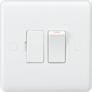 Knightsbridge MLA Curved Edge 13A Switched Fused Spur Unit with Flex Outlet from Base