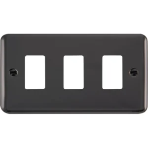 Click Scolmore Front Plate Deco Plus 3 Gang Black Nickel