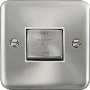 Click Scolmore Isolator Ingot TP Fan 10Ax Satin Chrome White Insert