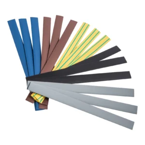Newlec Heatshrink Sleeving Multi Colour Pack 12.8mm Dia 2:1 Ratio Black, Blue, Grey, Brown Green/Yellow