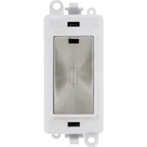 Click Scolmore Polar White Frame 13A Satin Chrome Fused Connection Module