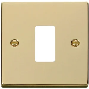Click Scolmore Victorian Polished Brass 1 Gang GridPro Frontplate