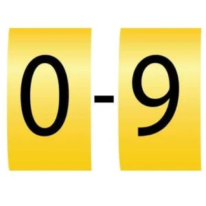 Cablecraft 100 of Each 0-9 Black on Yellow K-Type Cable Markers 4.2-7.0mm Dia - Loose Refill Pack