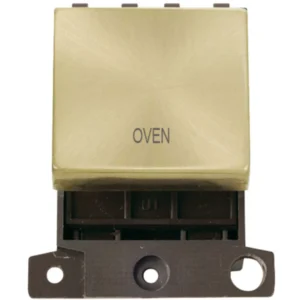 Click Scolmore Oven Satin Brass 20A Double Pole Switch Module