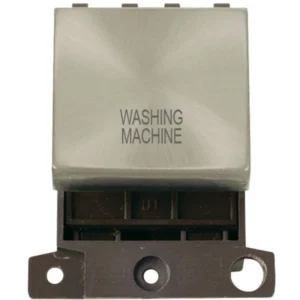 Click Scolmore Washing Machine Satin Chrome 20A Double Pole Switch Module