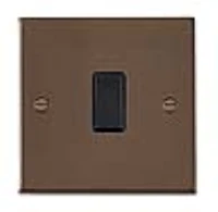 Hamilton Switch Rocker 1 Gang 2 Way 10Ax 88X88mm Richmond Bronze Black Insert