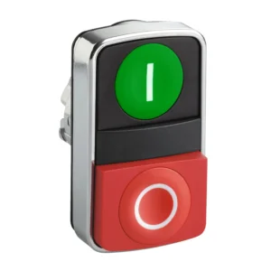 Schneider Electric Harmony XB4 Green Flush/Red Projecting Double-Headed Pushbutton 22mm Withmarking