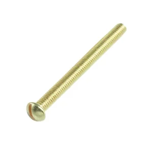 Newlec 2BA x 1In Conduit Box Screw Round Head Slotted Machine Imperial Brass [Pack=50]