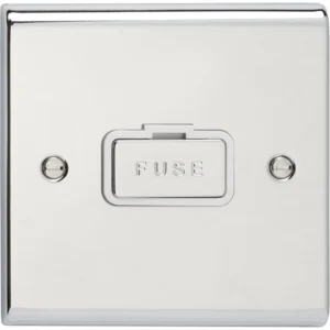 Deta Connection Unit Unswitched Fused 13A Chrome White Insert