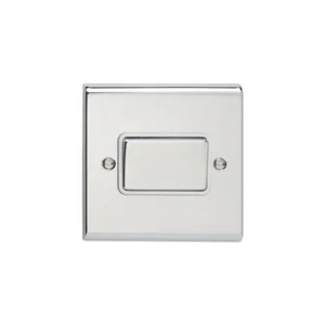 Deta Plate Switch 1 Gang TP Fan Isolator 10A Chrome White Insert