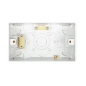 Newlec White Square Edge 2 Gang 47mm Surface Mounted Pattress