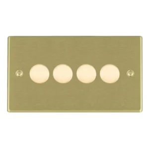 Hamilton Dimmer Switch 4 Gang LED 2 Way Push On/Off 100W 85X145mm Satin Br