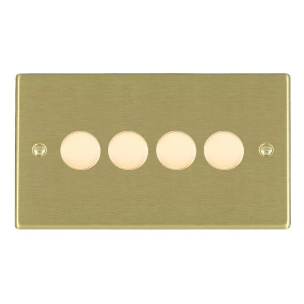 Hamilton Dimmer Switch 4 Gang LED 2 Way Push On/Off 100W 85X145mm Satin Br