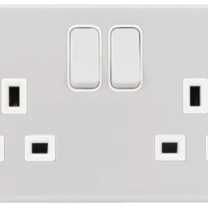 Hager Switched Socket 2G DP Whi