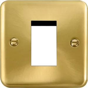 Click Scolmore Front Plate 1 Gang 1 Module Satin Brass Black&White Gasket