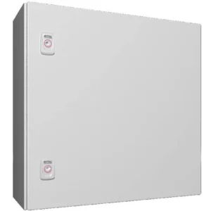 Newlec Enclosure Weatherproof RAL7035 500 x 500 x 210mm IP66 Light Grey Steel C/W Backplate