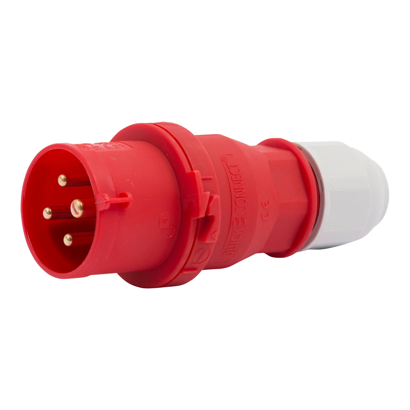 Newlec Industrial Power Plug Male Screwless 3P+E 16A 415V IP44 Red