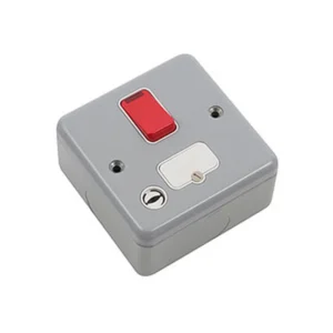 MK Electric Connection Unit DP Switched Fused With Neon 13A Alu Flex Outlet&Red