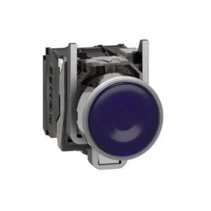 Schneider Electric Blue Flush Complete Illum Pushbutton 22 Spring Return 1No+1NC 110-120V