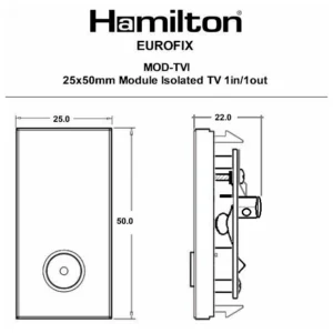 Hamilton Socket Tv 1 Gang Isolated Black Insert